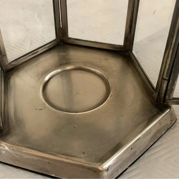 Pottery Barn Pewter Silver Candle Holders Pewter Glass Candle Cage Grape Vines - Picture 10 of 16